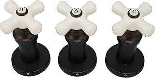 Shower Trim Kit Fits Price Pfister Crown Imperial Shower Faucet, with Porcelain Cross Handles, Oil Rubbed Bronze Finish -By Plumb USA
