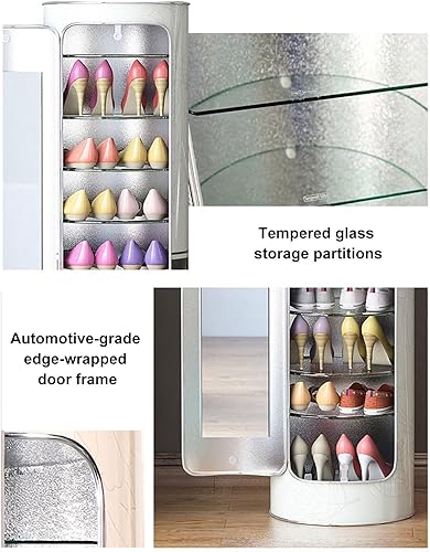 Miniatura 3 de Zapatero giratorio vertical redondo para zapatos, estante giratorio para zapatos, organizador de zapatos giratorio de 360 Lazy Susan, almacenamiento