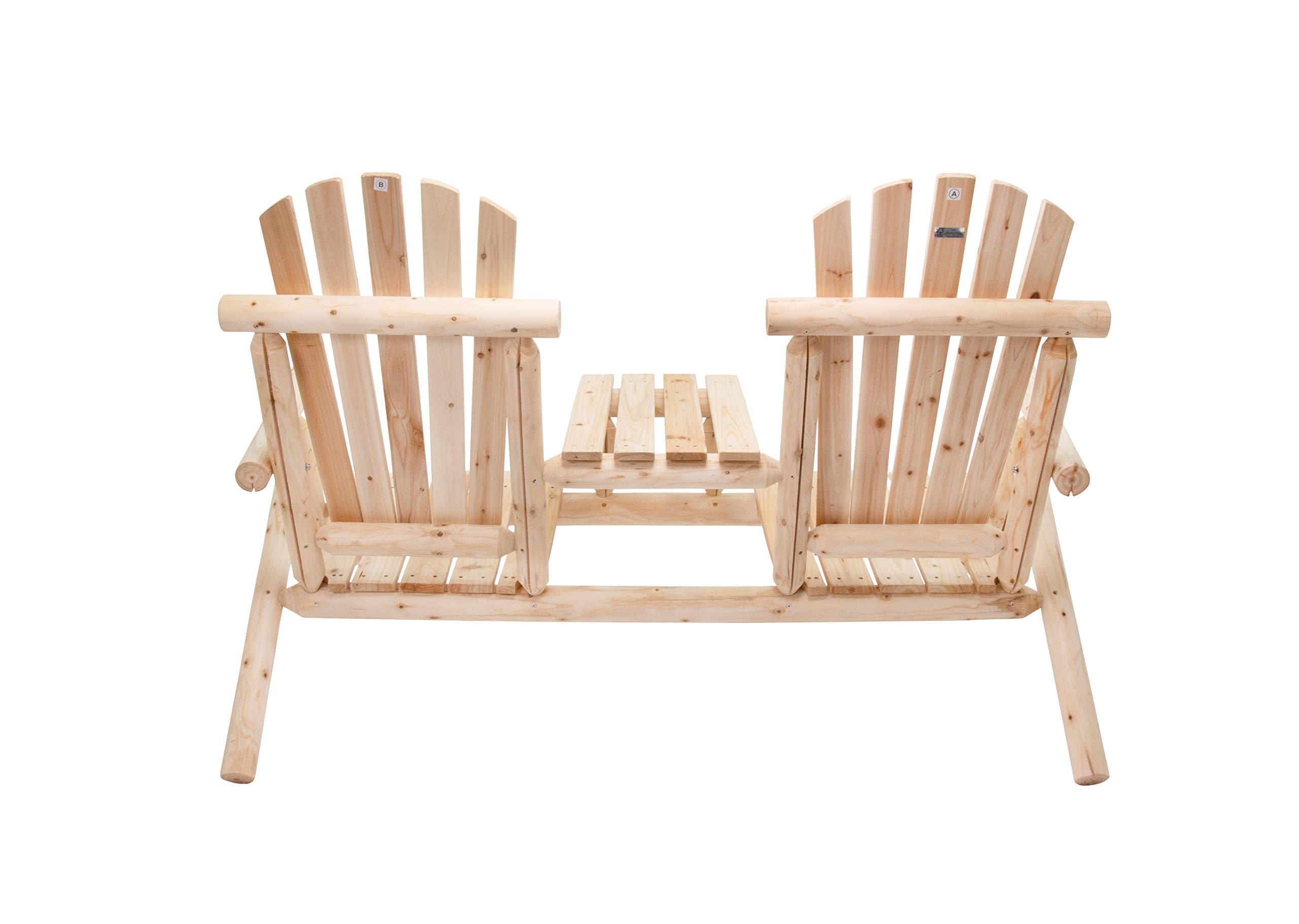 Green Spirit - Garten Sitz-Bank 'Timber' mit Tisch - aus FSC 100% Tannen-Holz zum selber bemalen, DIY - Garten-Möbel Set/Terrassen-Möbel/Balkon-Möbel
