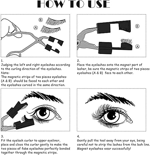 Miniatura 5 de Herramienta de ayuda para aplicar pestañas magnéticas, clip magnético de pestañas postizas, fácil de aplicar rizador de pestañas magnético sin