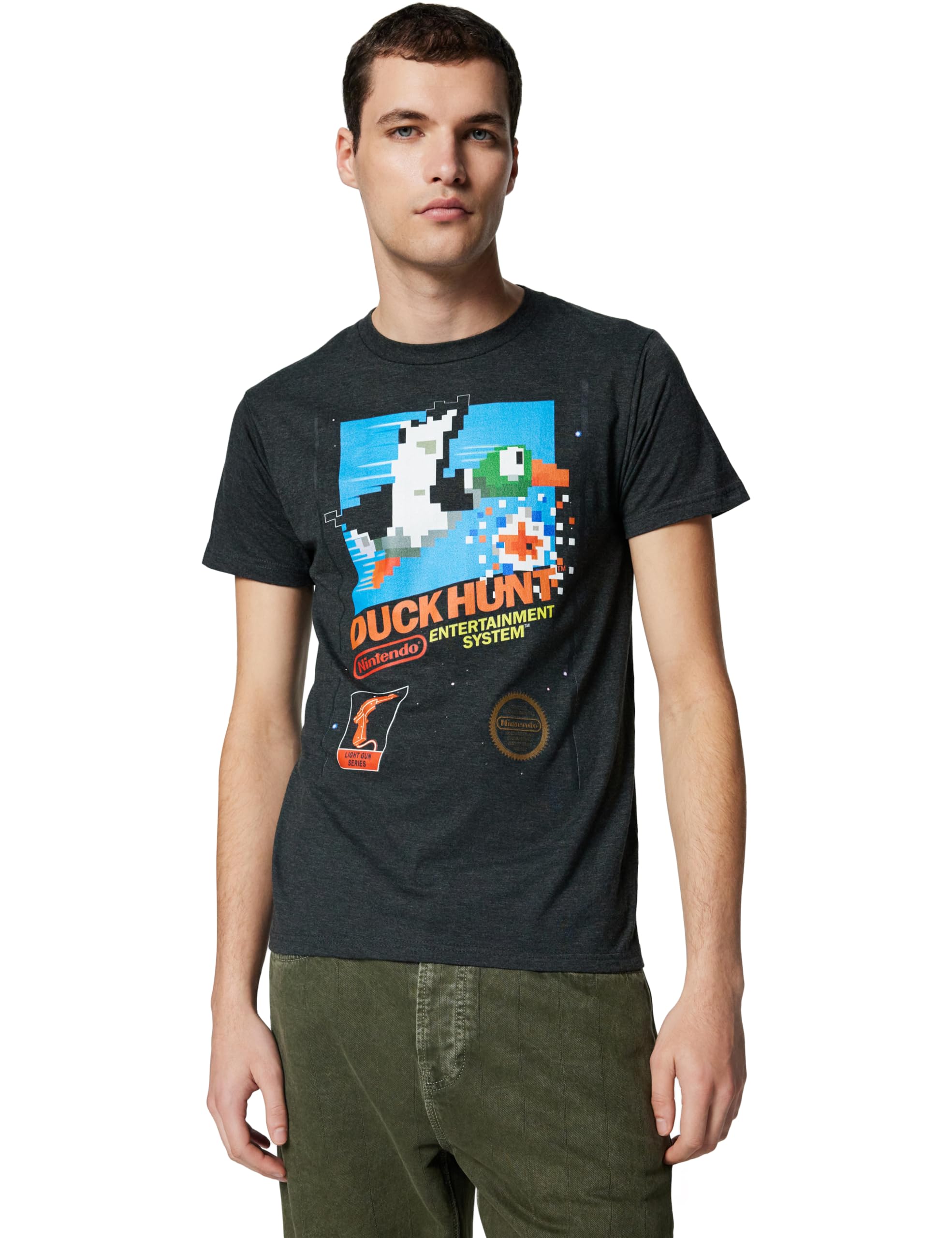Nintendo Men's Duck Hunt T-Shirt, Charcoal Heather, XXL