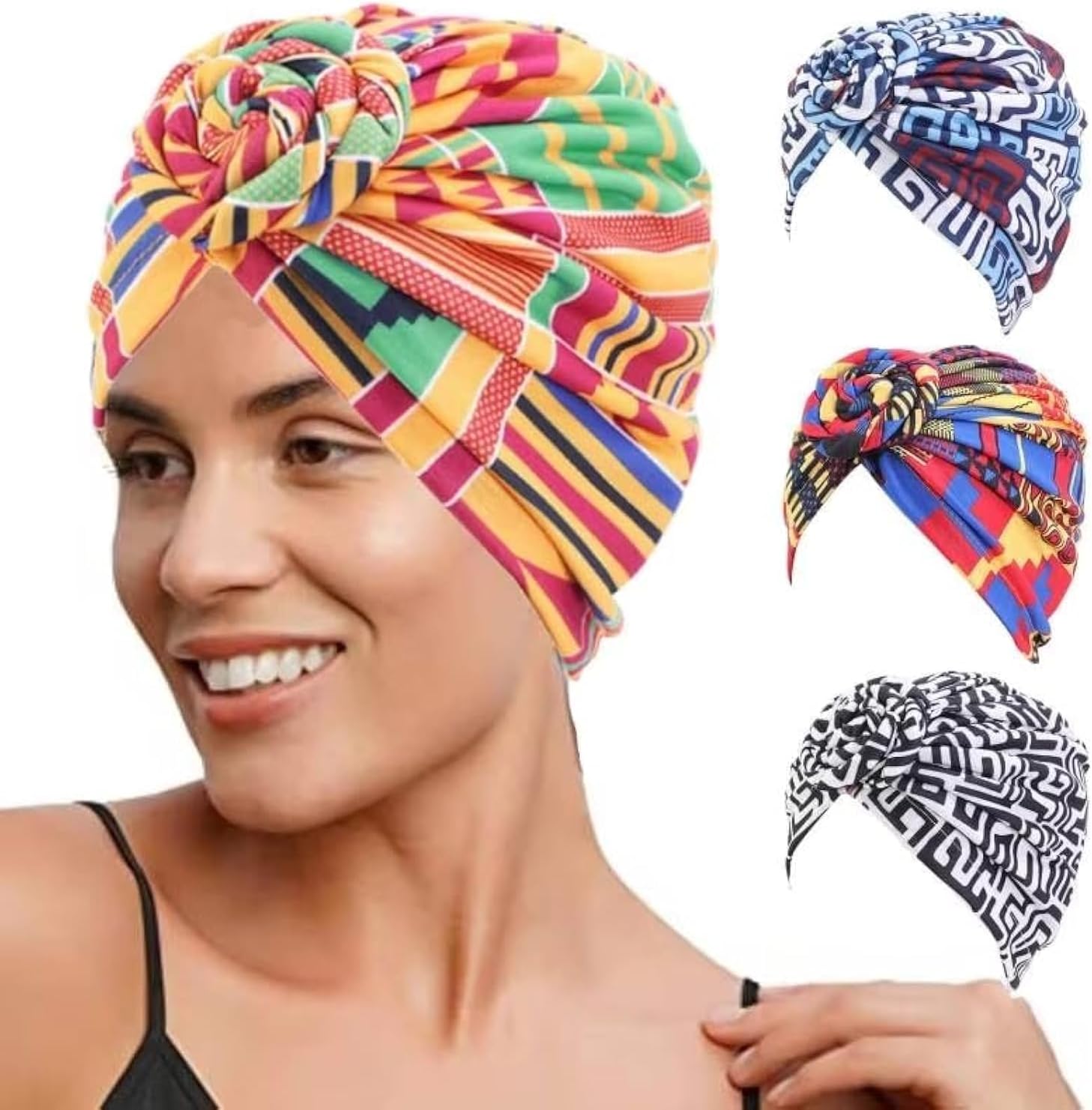 Cuffia Capelli Notte Turbante Donna Per Chemio - Cappello Elastico In Cotone Per Perdita Capelli Turbante Chemioterapia Estivo - Foto 11