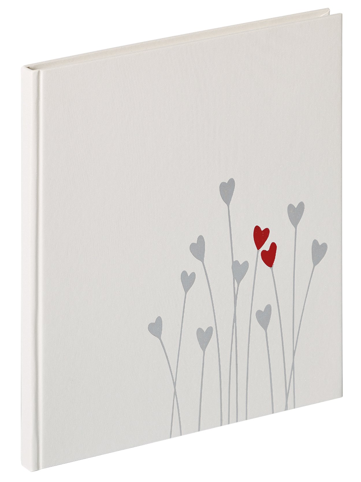 Walther Design GB-202 Bleeding Heart Wedding Guest Book Cover, 9 x 10 inch (23 x 25 cm),White
