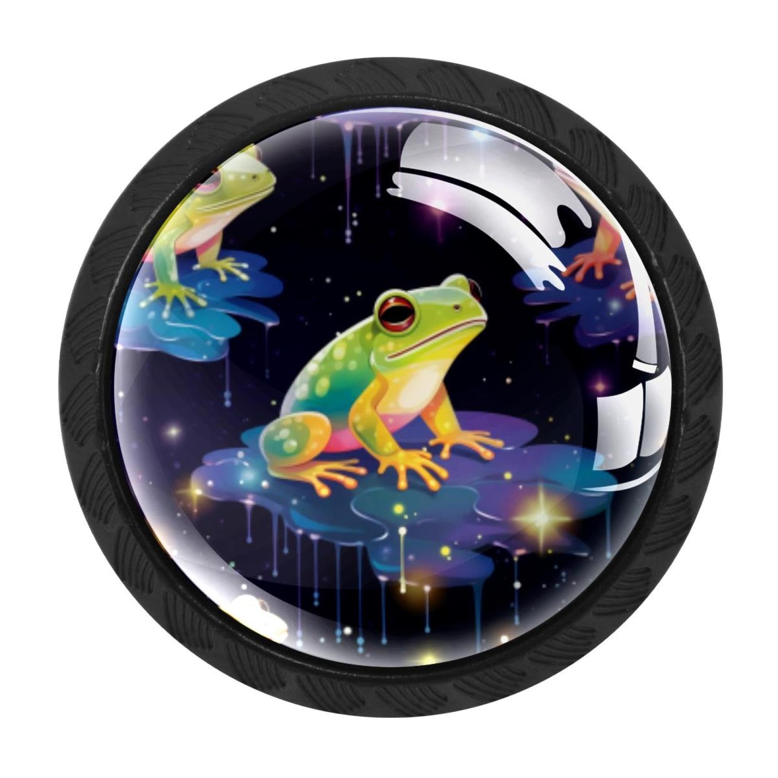 Chenzzzz Multicolored 13 Starry Frog Cabinet Knobs 4 Pieces Drawer Kitchen Cabinets Dresser Cupboard Wardrobe Unique Pulls Handles