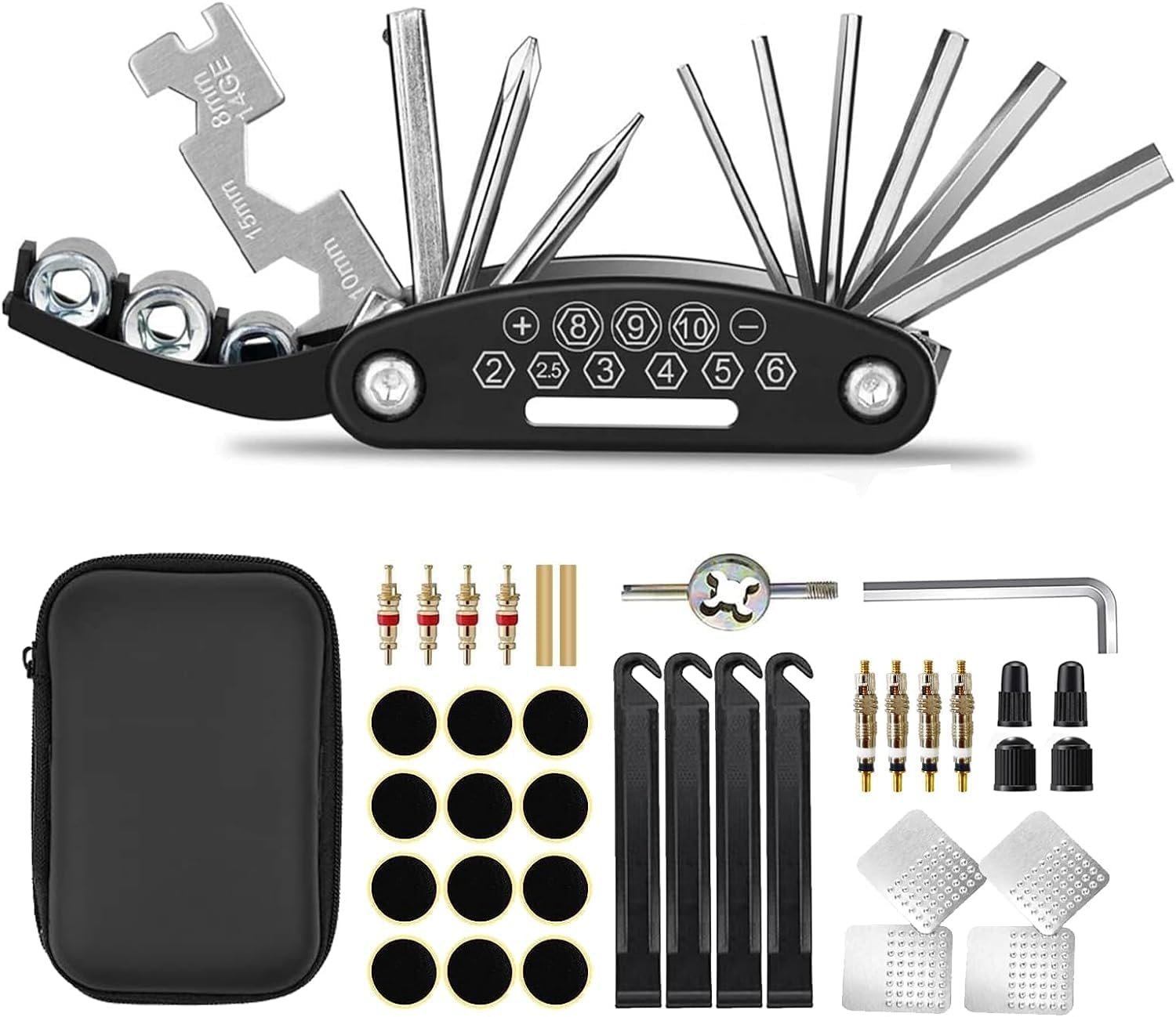 Kitbest Bicycle Repair Kit, Bicycle Tool Set Repair Kit with 16in1