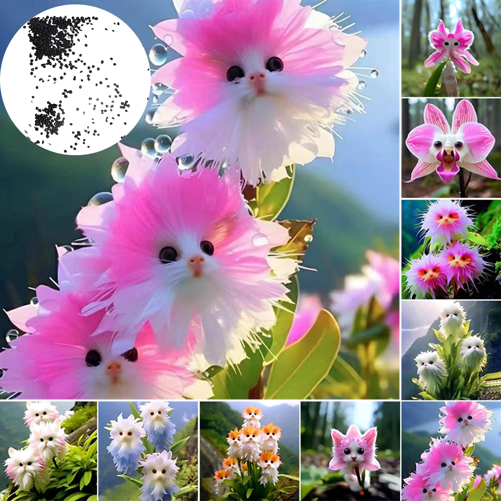 Roadoor Orchideeblütensamen zum pflanzen katzengesicht exotische orchideesamen mehrjährige duftpflalenze für Jardin intérieur 200 pièces - 2