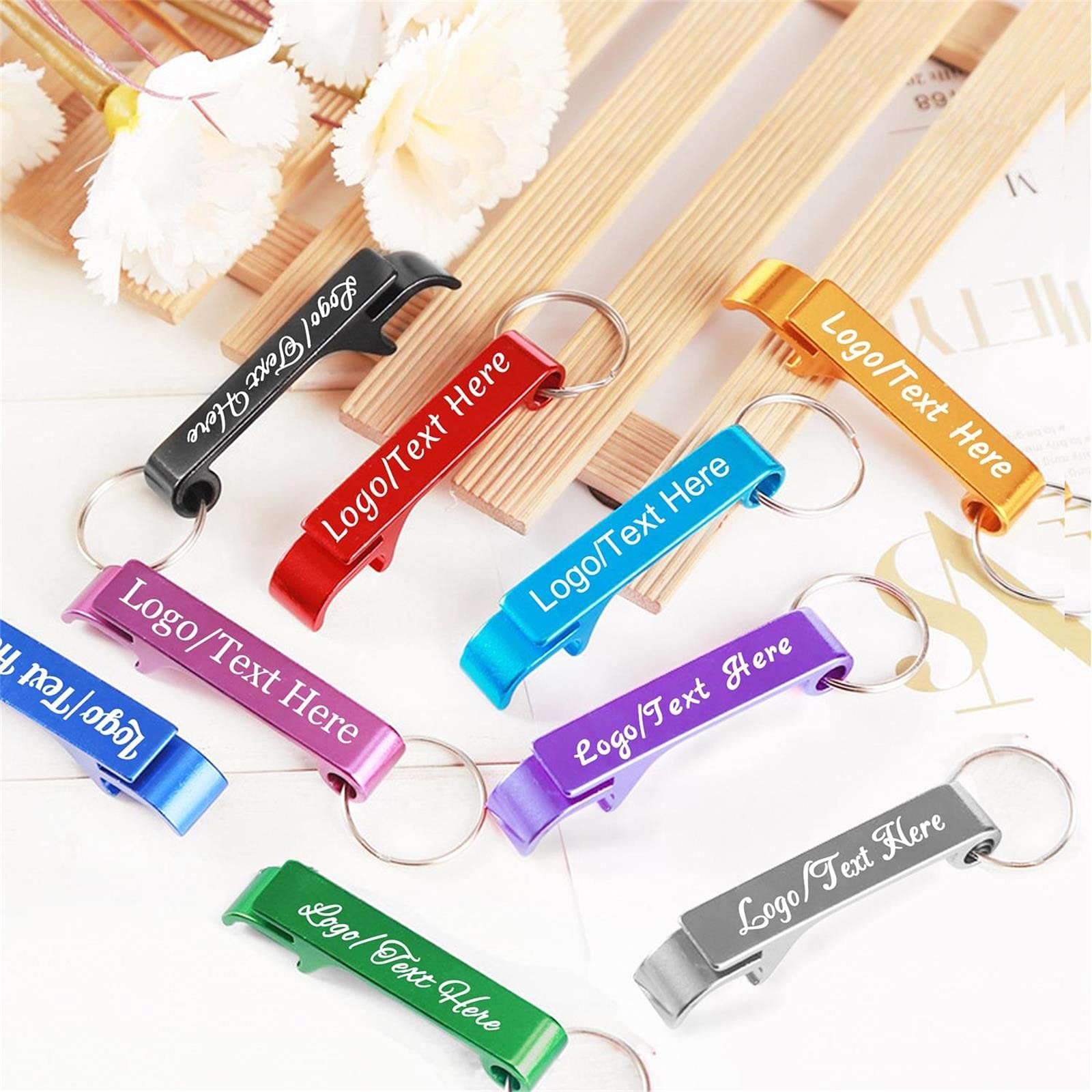 150 piezas personalizado Llavero abrebotellas a granel para hombres y mujeres,Personalizada Abrebotellas de cerveza de lata de metal Favores de banquete de boda, grabado con logotipo, texto