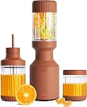 The Beast Mini Blender Plus | Mini Kitchen Blender | Mixes Smoothies & Smoothies, Dressings, Sauces, Dips | Bonus Containers, Straw Lid and Straws, 600W (Sand)