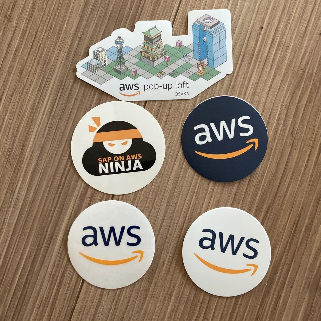 Amazon.co.jp: AWSステッカー シール 5枚セット ノベルティ