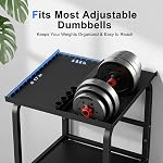 Adjustable Dumbbell Stand Rack Only, 500lbs Capacity Dumbbell Kettlebell Storage Stand for Home Gym, 2-Tier Space-Saving