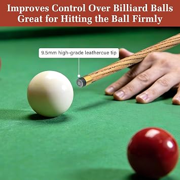 2 Piece Pool Cue Stick, Billiard Cue Stick,58 Snooker Cues 9.5mm Tip Snooker Cue Set for Beginner & Professional