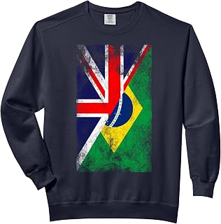 United Kingdom & Brazil Flags - British Brazilian Comfort Colors Adult Sweatshirt