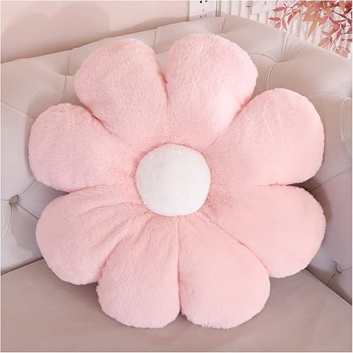 LANFIRE Cojines de felpa de flores, cojines estándar para muebles de patio, cojines para sillas del hogar (19.7 in, rosa y blanco)