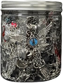 35 pcs Mystery Jewelry Jar, Surprise Gothic Jewelry Set for Woman, Includes Gothic Necklaces, Earrings, Rings and Bracelets, Unique Goth Jewelry Box Gift for Her