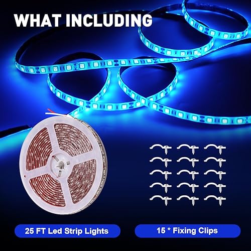 Miniatura 5 de Tira de luces LED marinas de 25 pies, tira de luces LED marinas de 12 V, impermeable, luz interior para kayak, barco Jon, lanchas de lubina, barcos