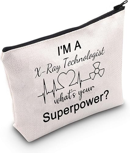Bolsa de maquillaje de tecnología radiológica de radiología con tecnología de rayos X I'm a X-Ray Technologist What's Your Superpower Cosmetic Bag