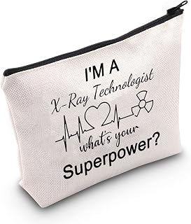 G2TUP Radiologic Technologist Gift X-Ray Tech Makeup Bag I'm a X-Ray Technologist What's Your Superpower Cosmetic Bag Future X Ray Technician Ray Tech Graduation Gift (X-Ray Technologist White Bag)