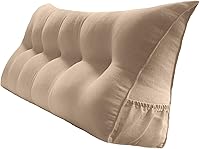 Vista 36 de Almohada triangular de lectura para reposo en cama, cojín grande de refuerzo para respaldo de cabecero, almohada de cuña con funda extraíble y dos