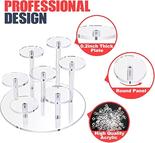 Miniatura 2 de Eco Moda Soporte de exhibición de acrílico, soporte de figura de acción de 7 niveles, elevadores acrílicos de varios niveles para exhibición,
