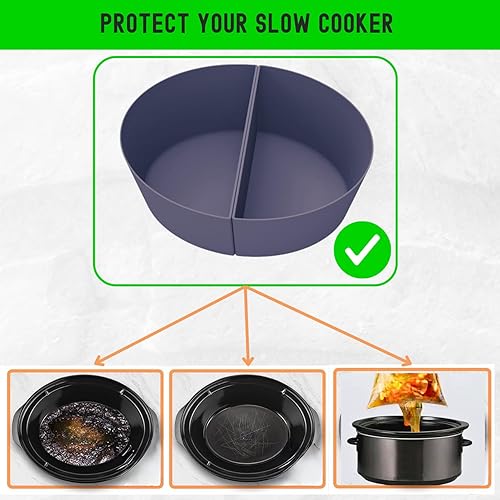 Miniatura 4 de Crockpot - Divisor para crockpot, adecuado para crock de 6 a 7 cuartos de galón, cocina dos cosas a la vez y divisor de olla de cocción fácil de