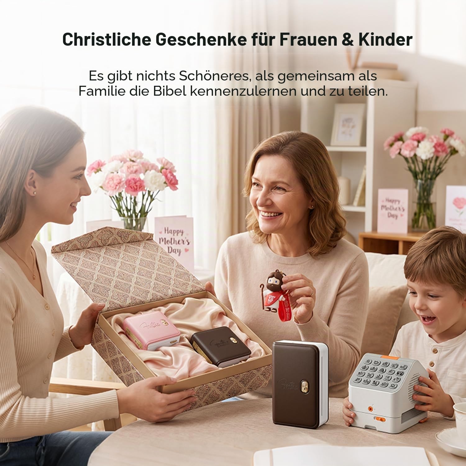 Bibel-Aufkleber Mini Tragbare Thermodrucker FP31, Zubehör für Bibelstudien, Bibelgeschenke für Frauen, Männer, Kinder, Christen, kompatibel mit 53-80 mm Thermopapier, inklusive 4 Rollen