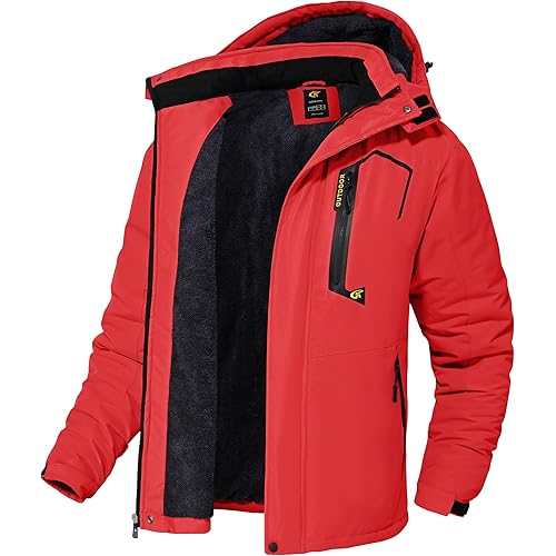 QPNGRP Mens Waterproof Ski Snowboard Jacket Winter Windproof Snow Coat