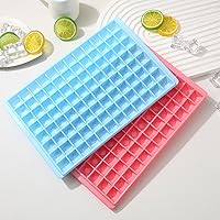 Vista 8 de Hemoton 2 bandejas para cubitos de hielo para congelador, bandeja de plástico para cubitos de hielo de 96 cavidades, bandeja de cubitos de hielo