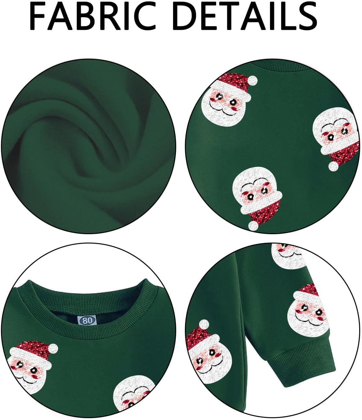 Toddler Christmas Sweatshirt Sequin Santa Sweatshirt Girls Christmas Sweatshirts Girl Long Sleeve Shirt 1-6Y - Image 5