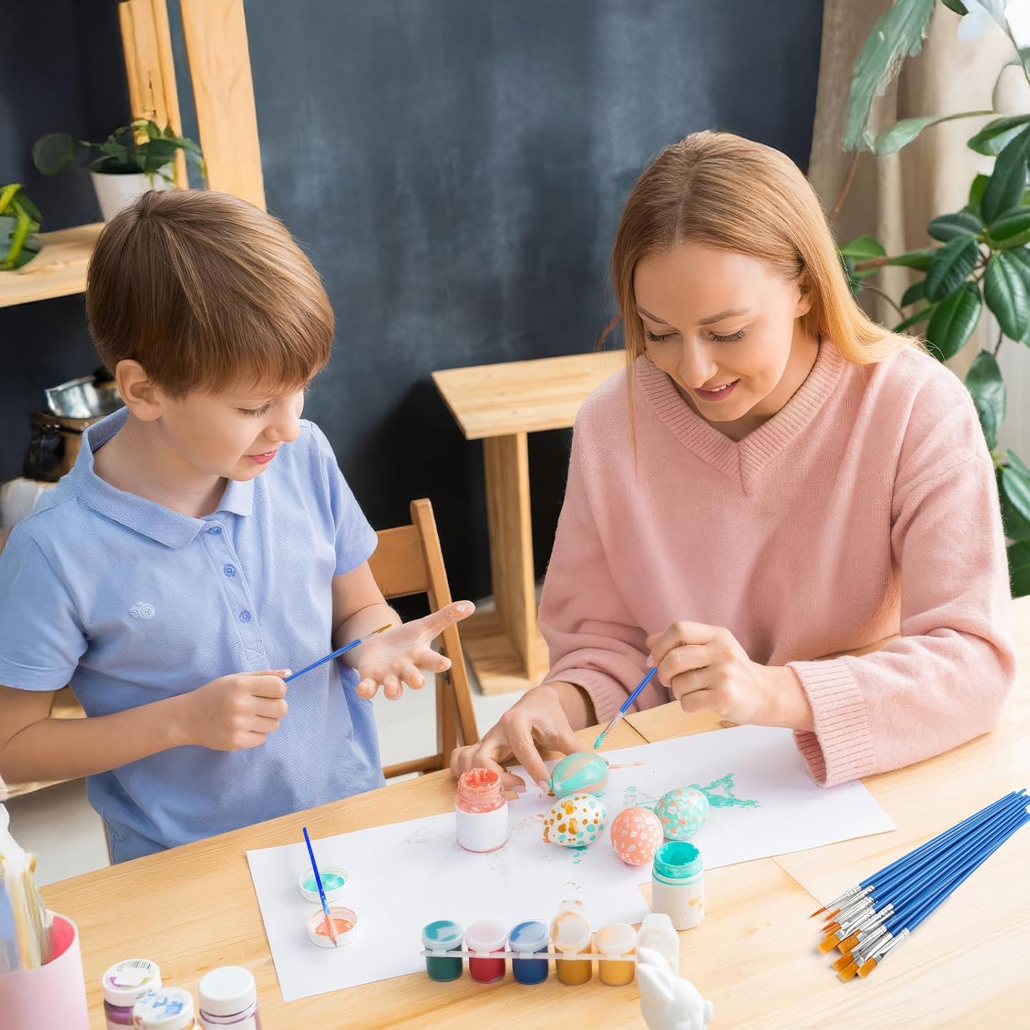 Small Paint Brushes Bulk, 88 pcs Nylon Hair Brushes, Flat Tip Round Acrylic Paint Brushes, Paint Brush Set, Artist Paintbrushes for Kids Adult Acrylic Oil Watercolor Canvas Face Nail Art Painting