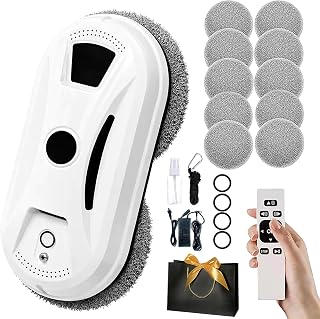 Osmo RoboClean Fensterputzroboter - 2027 Robo Clean Fensterreinigungsroboter mit Fernbedienung, 3Automatische Reinigungsmodi, Intelligente Navigation&Kantenerkennung, Sicherungsseil,für Fenster (A)