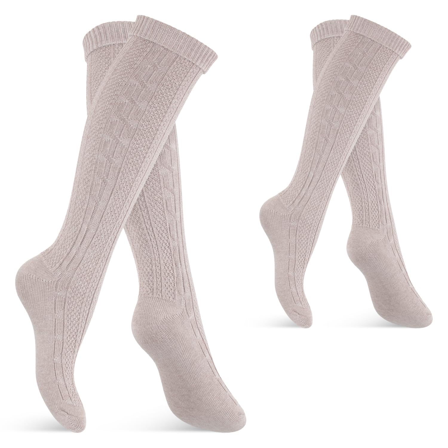 Celodoro Lot de 2 paires de chaussettes folkloriques pour homme et femme avec revers pour fête de la bière
