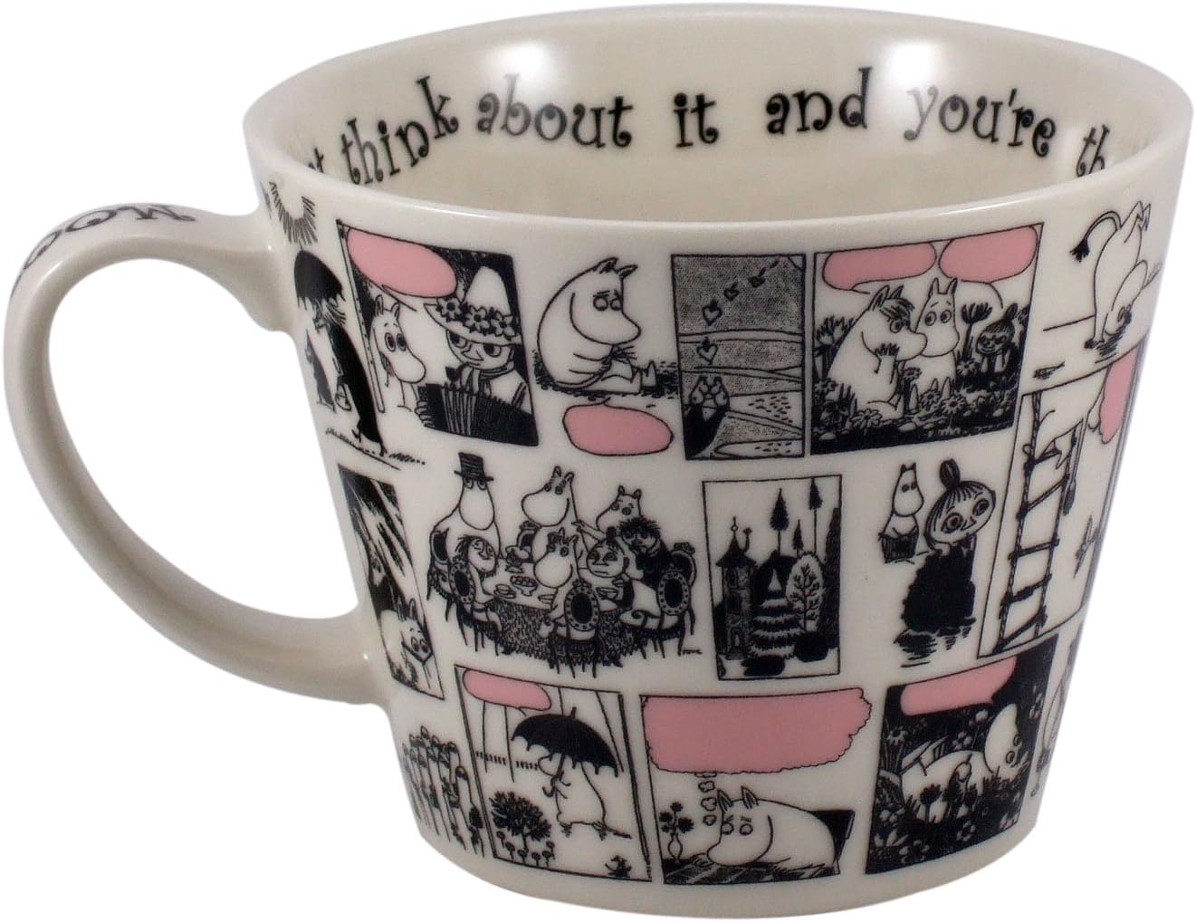 Yamaka Shoten MOOMIN MM321-36 New Bon Soup Mug, Monochrome, Microwavable, Moomin Goods, Scandinavia, Mother's Day, Gift, Tableware, Gift, Wedding Gift, Made in Japan