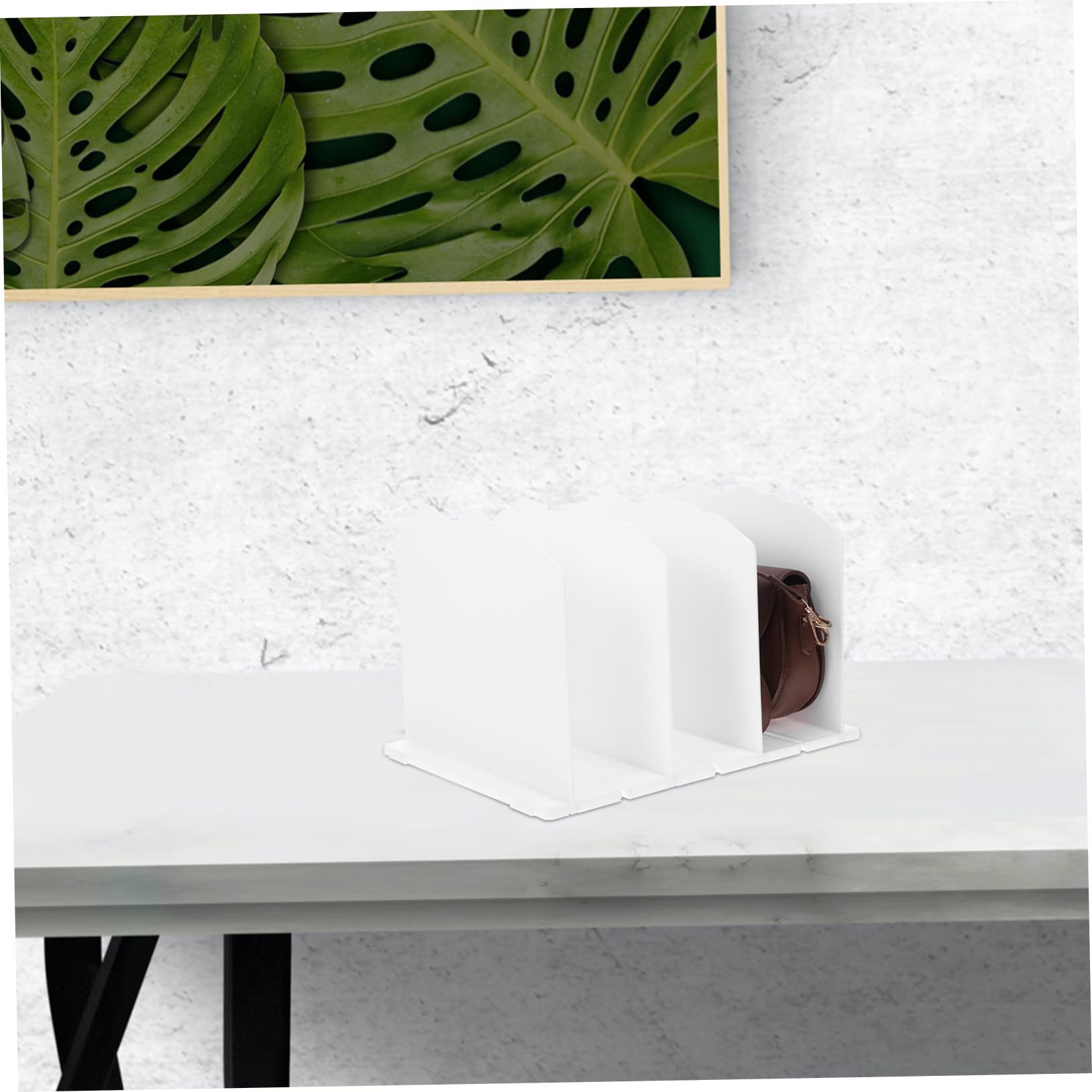 ABOOFAN Organizador de Bolsos Ajustable de 2 Piezas para Armario | Separadores Ondulados de Plástico Blanco, Diseño Encajable, Solución Estable y Montaje Sencillo