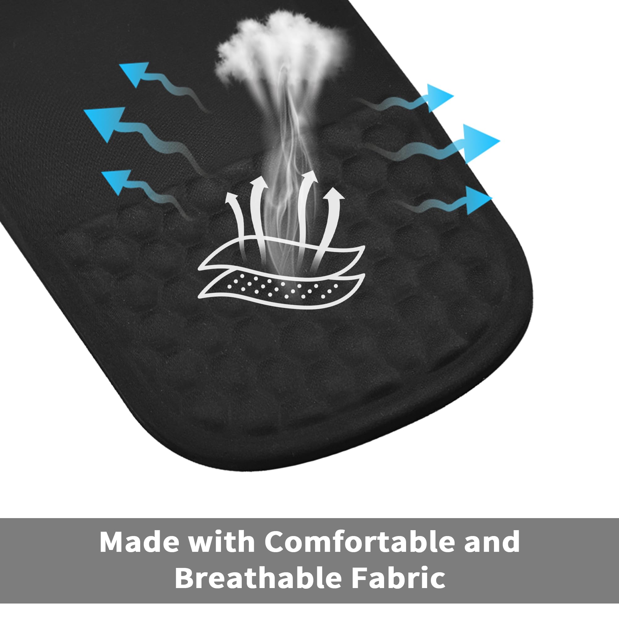 Ergonomic Mouse Pad with Wrist Support Comfortable Memory Foam Mousepad with Massage Design and Non-Slip PU Base Wrist — view 2