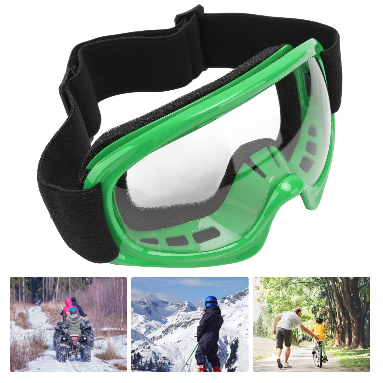 Gogle Pwshymi Dirt Bike, Gogle narciarskie dla dzieci, Profesjonalne, wiatroszczelne, do jazdy na rowerze na świeżym powietrzu, do jazdy na nartach, do jazdy na motocyklu terenowym (czarne) (zie