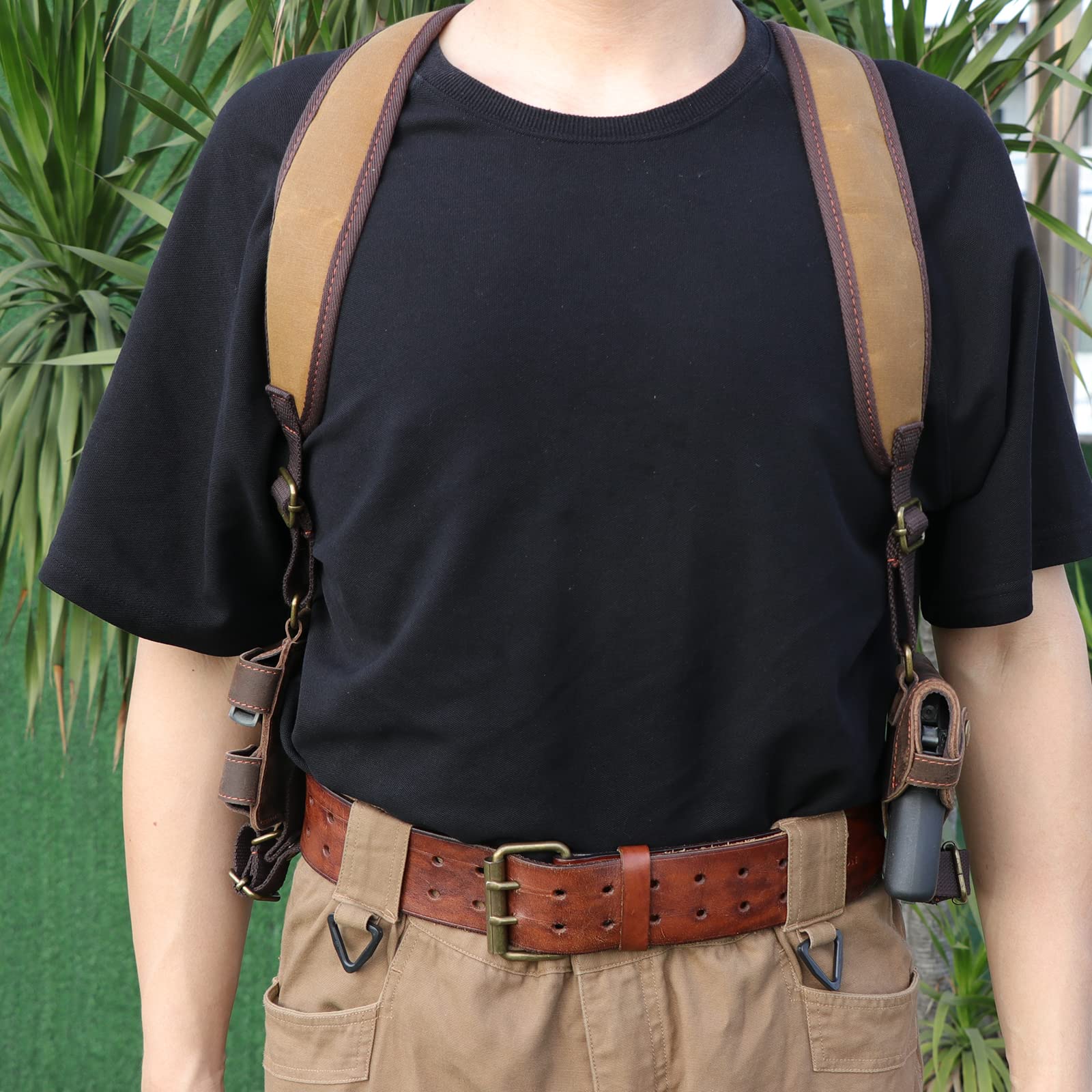 tourbon ショルダーホルスター ダークブラウン レザー Amazon.co.jp