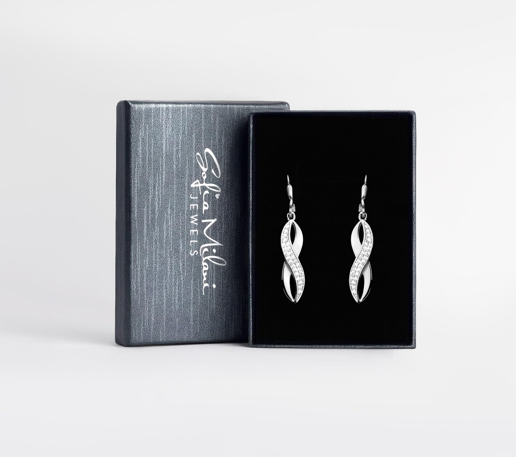 SOFIA MILANI - Orecchini da Donna in Argento 925 - con Pietra Zircone - Orecchino Pendente ad Infinito