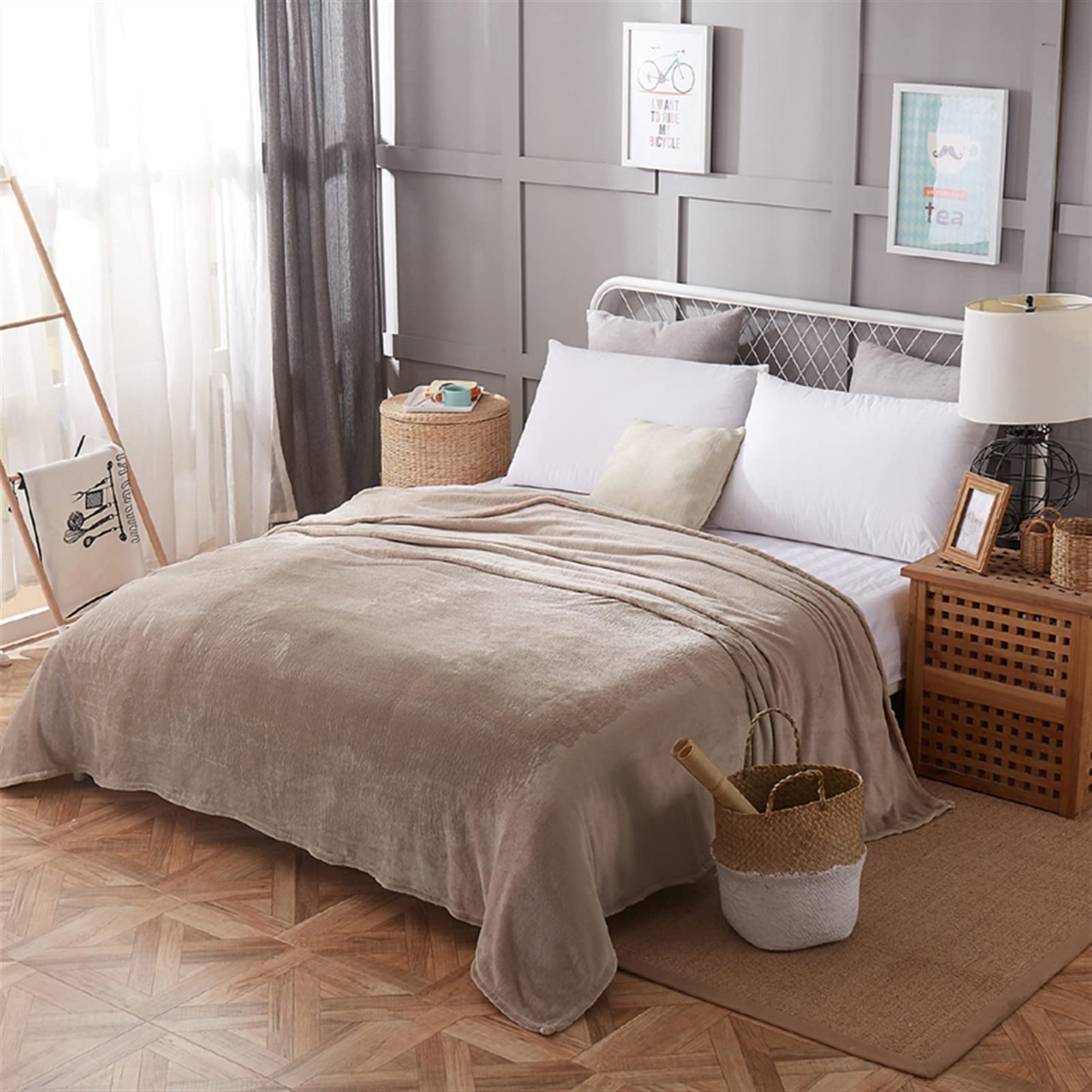Couverture couvre-lit haute densité en flanelle super douce grand confort 200x230cm