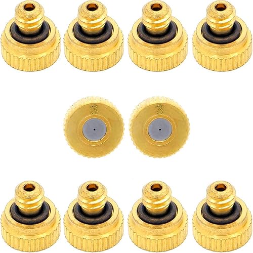 Boquilla de nebulización de latón, orificio de 0.012 pulgadas (0.012 in) de diámetro 1024 UNC cabezales de repuesto para sistema de refrigeración