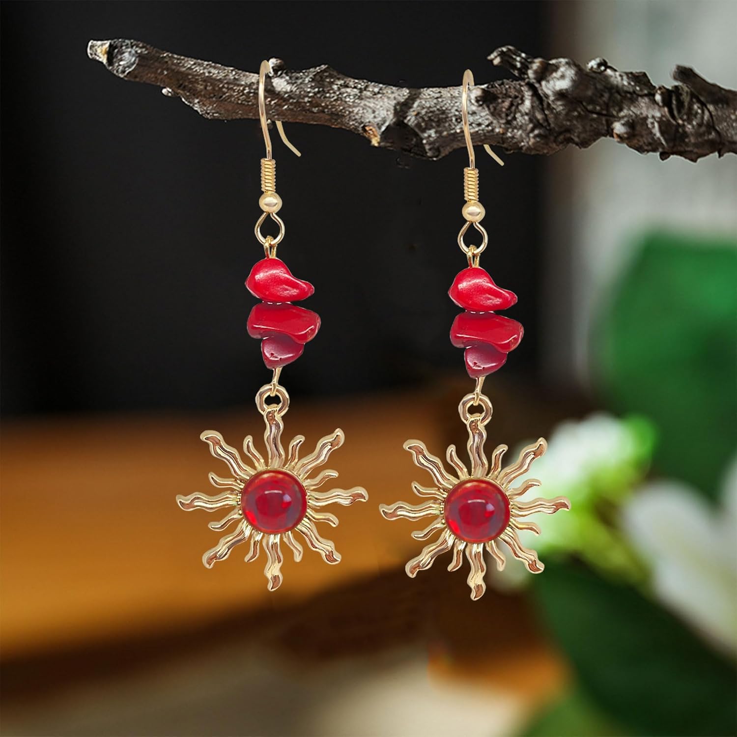 Gothic Crystal Celestial Sun Earrings for Women Vintage Sun Dangle Earrings Boho Earrings Hippie Jewelry Christmas Jewelry Gift - Image 5