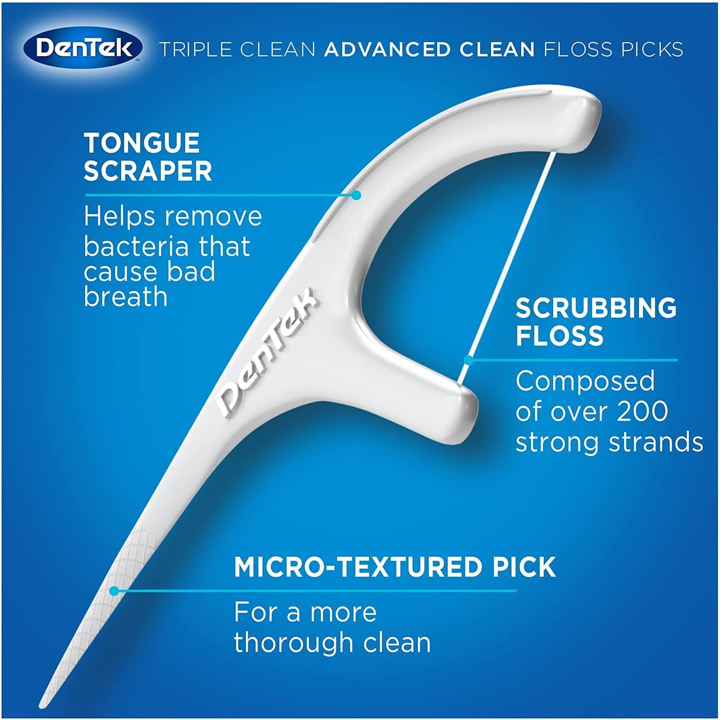 DenTek Triple Clean Floss Picks, No Break Guarantee, 150 Count, 3 Pack : Health & Household