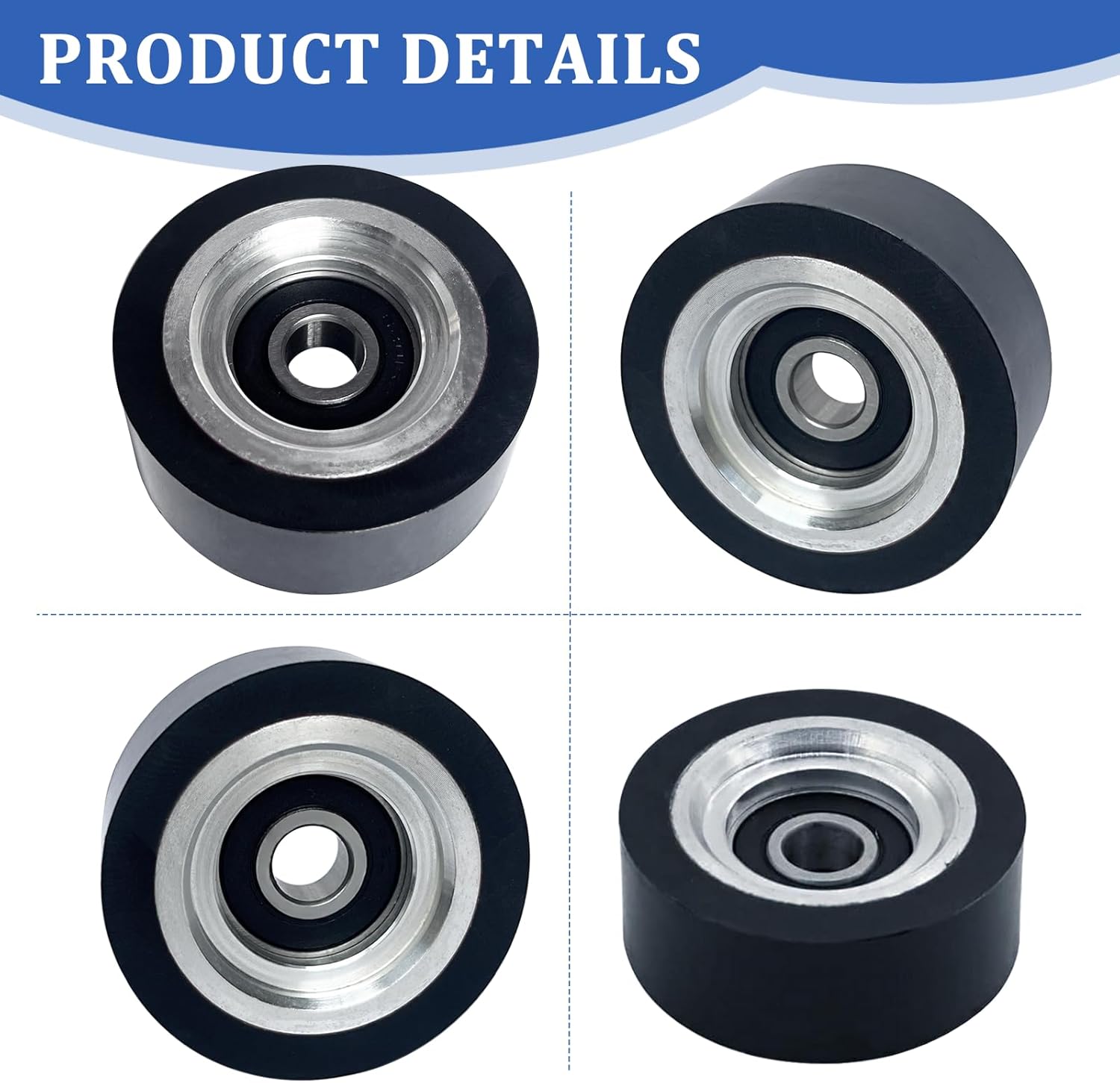 Dryer support roller bearing 70298701P roller 4-piece set for Alliance Huebsch roller bearing black replacement