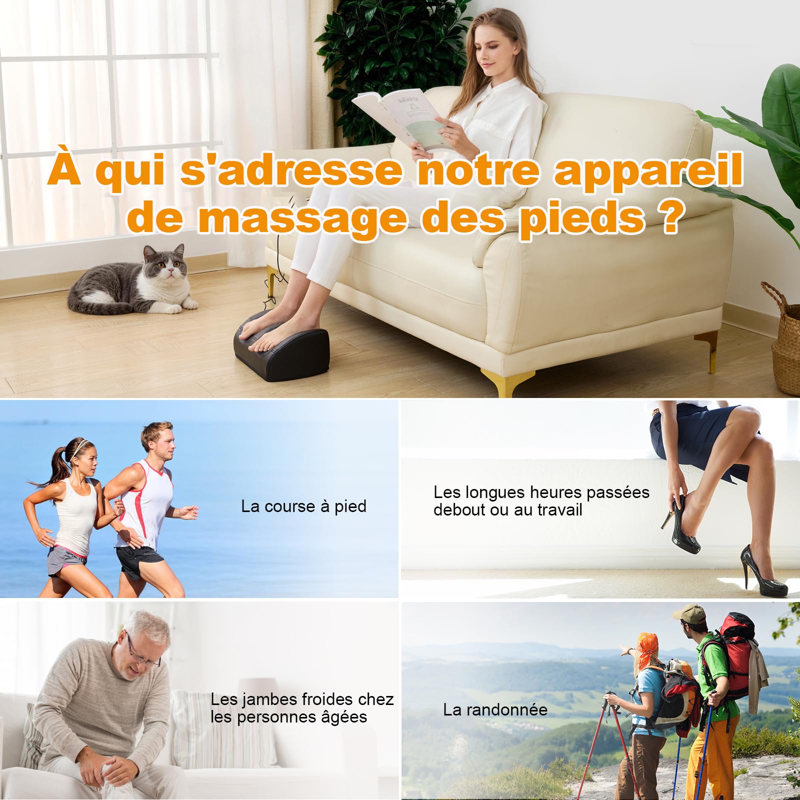 LINGTENG Appareil De Massage Chauffant Pour Les Pieds Et Les Mollets | Rouleaux De Massage, Massage Par Acupression, Pour DéTendre Les Muscles Des Mollets Et De La Plante Des Pieds, Cadeau De FêTe