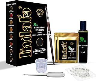 Indalo Kit de henna de cejas marrón oscuro | ...