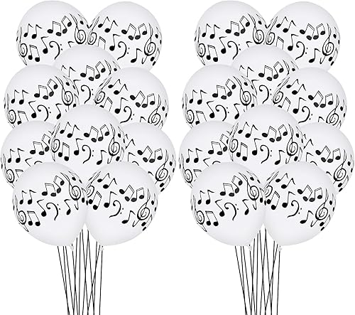 Miniatura 4 de 30 globos de notas musicales, globos de decoración de fiesta musical, globos de látex de 12 pulgadas para decoración de fiesta de cumpleaños