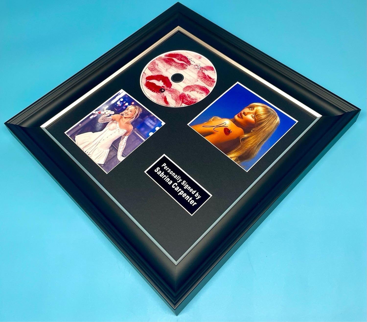 Sabrina Carpenter Signed Photo & CD In Luxury Handmade Wooden