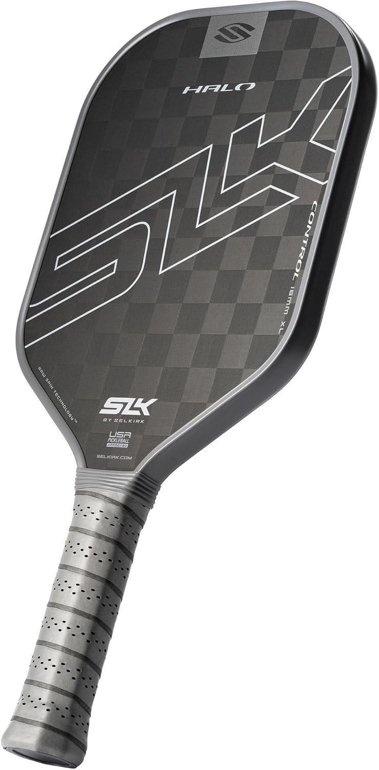 Selkirk Sport SLK Halo Raw Carbon Fiber Pickleball Paddle | Designed in The USA | Choose The T700 Raw Carbon Fiber Power, 18k Ultraweave Control, or Aramid Fiber Linkweave Thermoformed Pro
