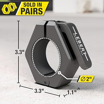 Lebert Magnetic Barbell Collars Black 2 Olympic Clips