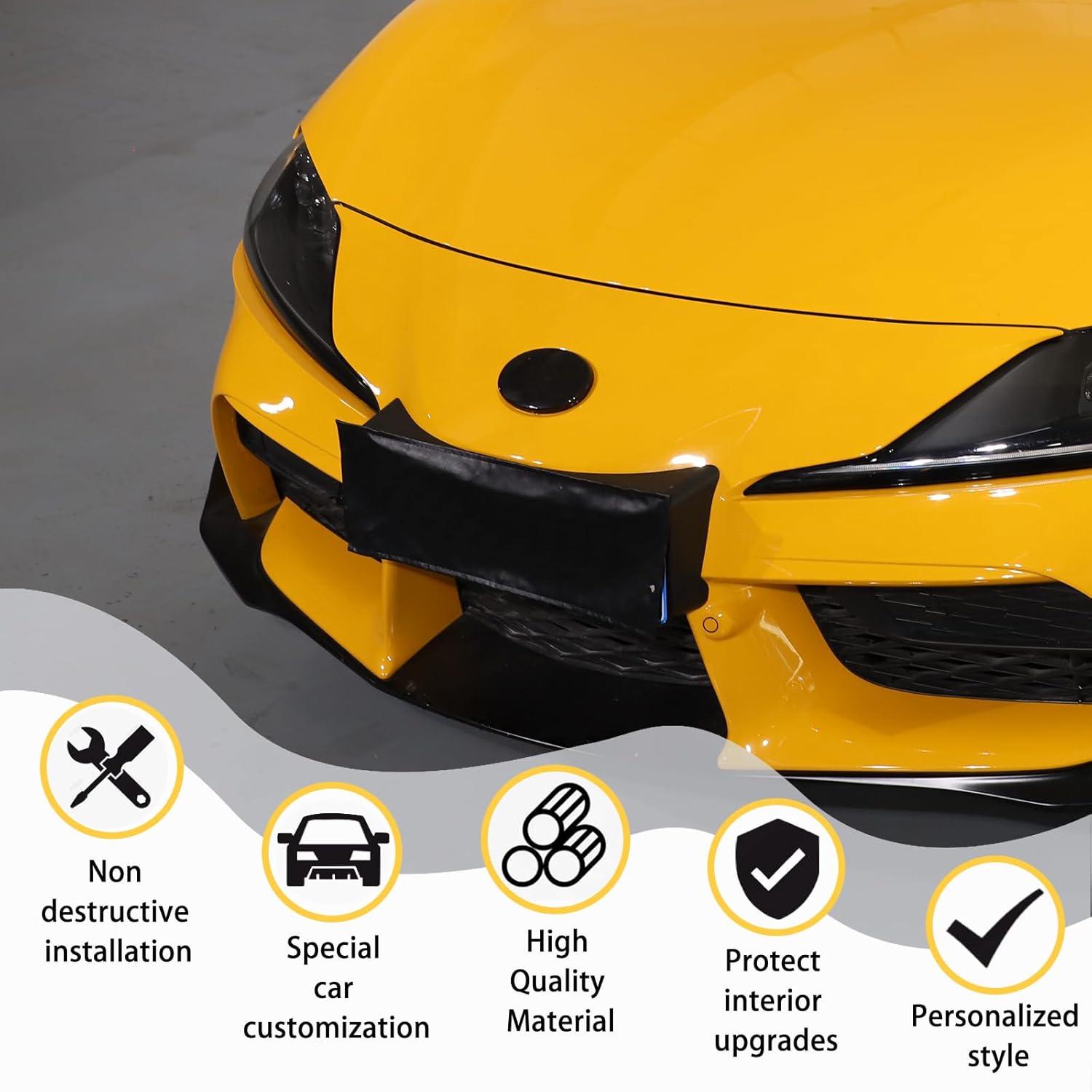 Smoked Black Emblem Covers for Toyota Supra GR A90 A91 MK5 2019 2020 2021 2022, Front & Rear - ABS Material, Transparent Gray, 2-Piece Set (Type A)