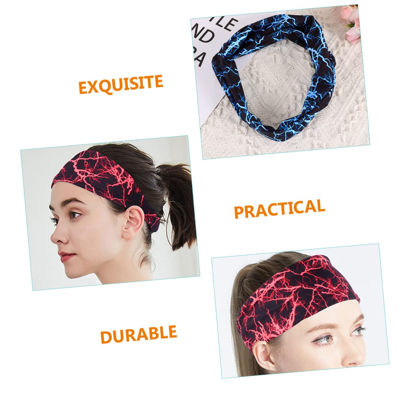 Sosoport 10pezzi Fasce Allenamento Sportive Traspiranti Bande Per Sudore Elastiche e Confortevoli Per Yoga e Fitness Di Fasce Per Traspirante